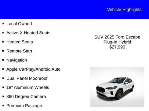 Used 2025 Ford Escape SE w/ PHEV Premium Package FWD image 2
