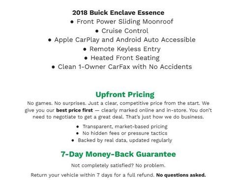Used 2018 Buick Enclave Essence w/ LPO, Luxury Package FWD image 1