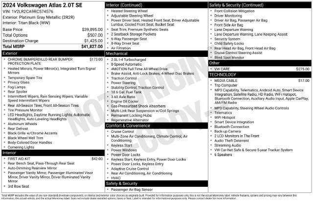 Certified 2024 Volkswagen Atlas SE AWD/4WD image 34
