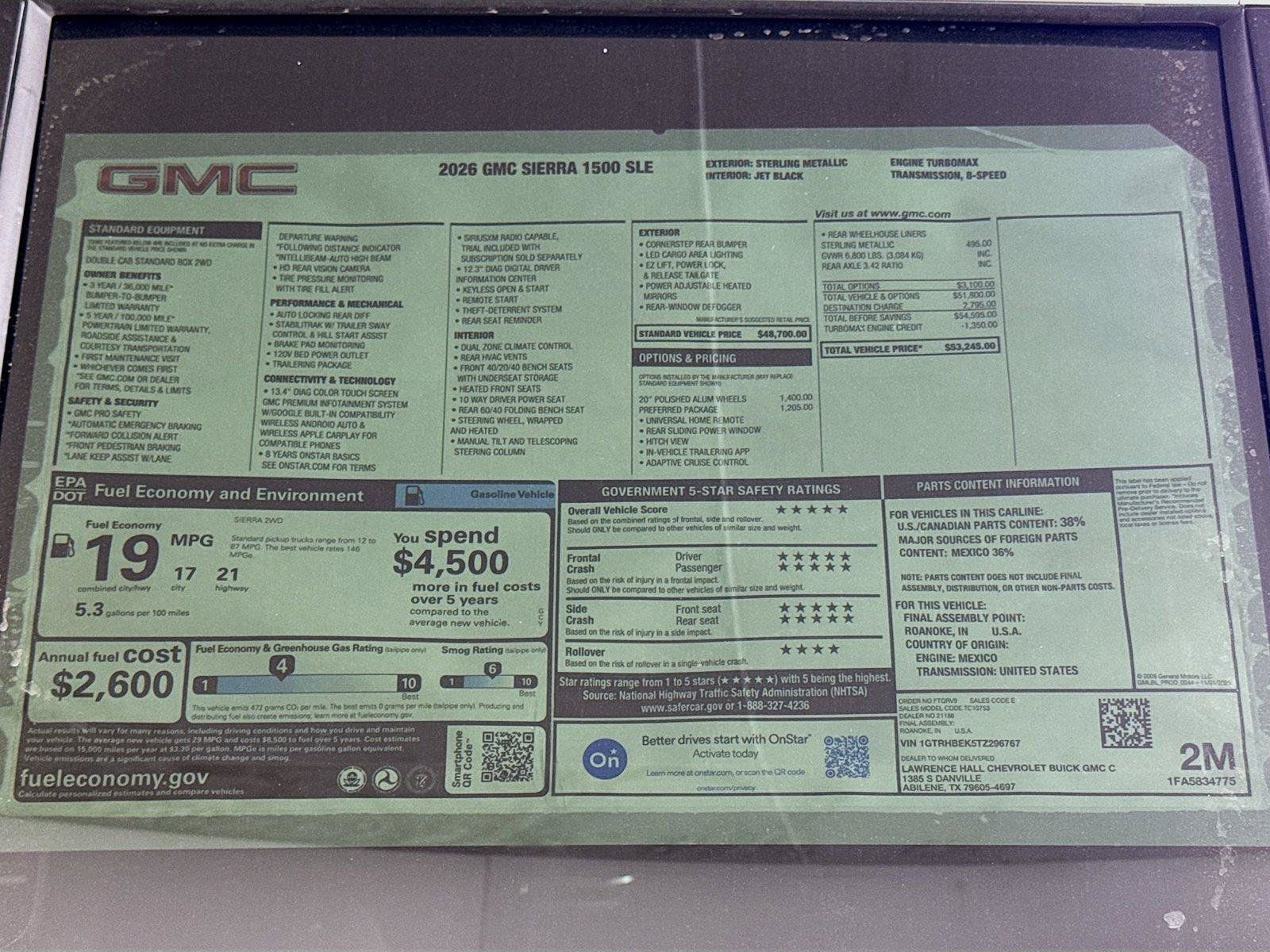 New 2026 GMC Sierra 1500 SLE w/ Preferred Package RWD image 20