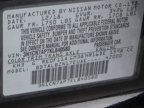 Used 2019 Nissan Versa SV w/ SV Special Edition Package image 24