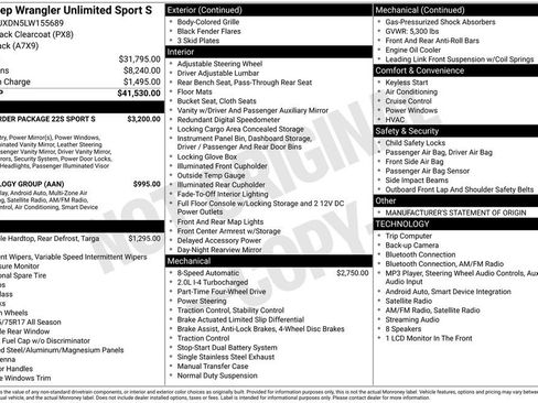 Used 2020 Jeep Wrangler Unlimited Sport S AWD/4WD image 5