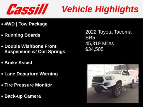 Used 2022 Toyota Tacoma SR5 w/ Technology Package AWD/4WD image 3