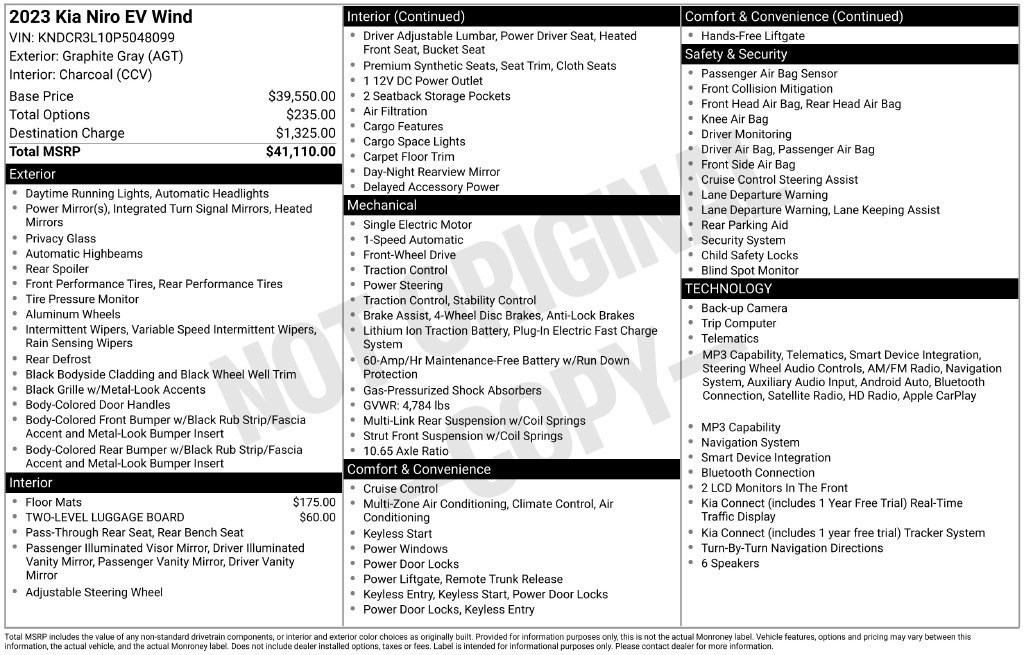 Certified 2023 Kia Niro Wind FWD image 11