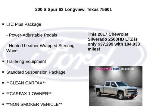 Used 2017 Chevrolet Silverado 2500 LTZ w/ Duramax Plus Package AWD/4WD image 30