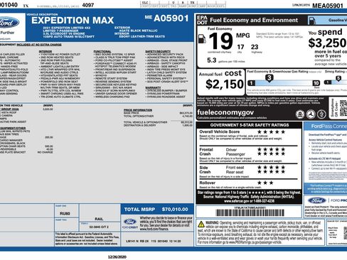 Used 2021 Ford Expedition Max Limited RWD image 3