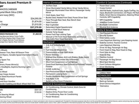 Used 2020 Subaru Ascent Premium w/ Convenience Package image 46