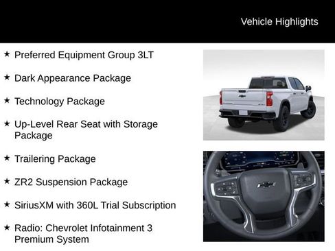 New 2026 Chevrolet Silverado 1500 ZR2 w/ Dark Appearance Package AWD/4WD image 3
