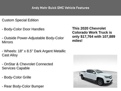 Used 2020 Chevrolet Colorado W/T w/ Custom Special Edition image 8