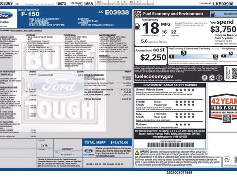 Used 2020 Ford F150 XL w/ Equipment Group 101A Mid AWD/4WD image 2