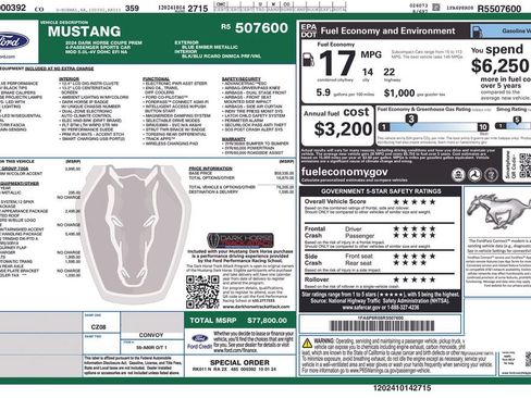 Used 2024 Ford Mustang Dark Horse w/ Dark Horse Handlin Package RWD image 32