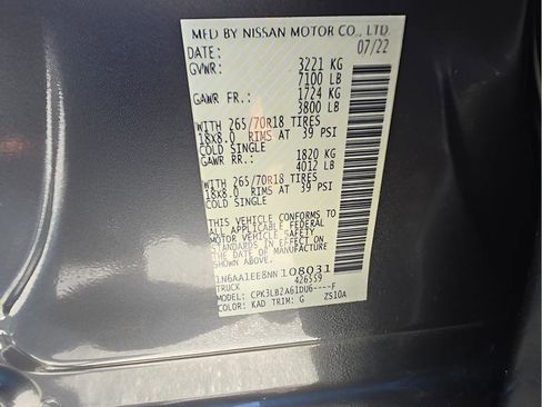 Used 2022 Nissan Titan SV w/ Accessory Utility Package RWD image 20