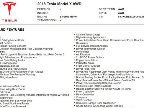 Used 2018 Tesla Model X 75D AWD/4WD image 15