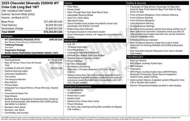 Used 2025 Chevrolet Silverado 2500 W/T w/ WT Convenience Package AWD/4WD image 39
