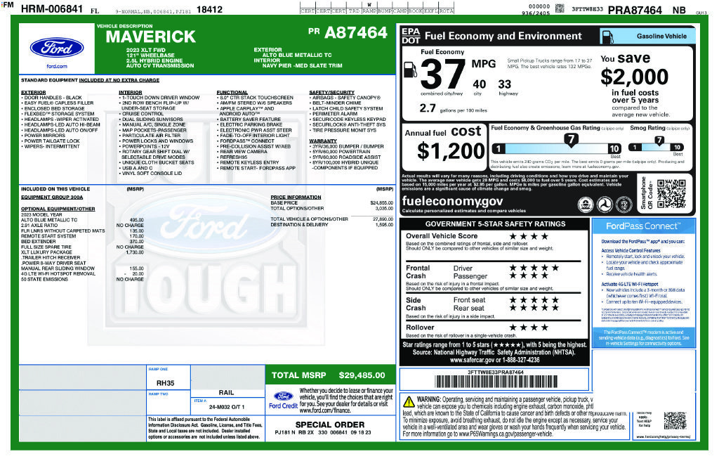 Used 2023 Ford Maverick XLT w/ XLT Luxury Package FWD image 2