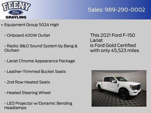 Used 2021 Ford F150 Lariat w/ Equipment Group 502A High AWD/4WD image 14
