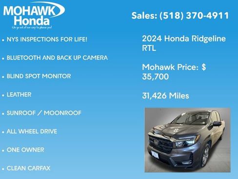 Certified 2024 Honda Ridgeline RTL image 8
