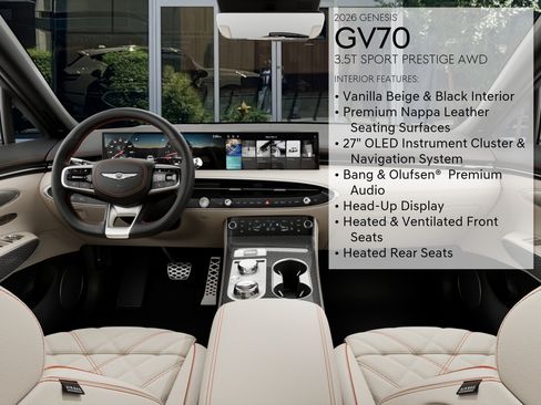 New 2026 Genesis GV70 3.5T Sport Prestige w/ G1 Accessory Package AWD/4WD image 17