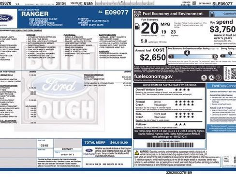 New 2025 Ford Ranger XLT w/ Equipment Group 301A High image 27