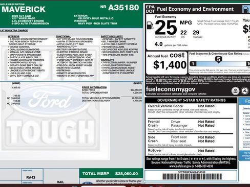 Used 2022 Ford Maverick XLT w/ Equipment Group 300A Standard image 3