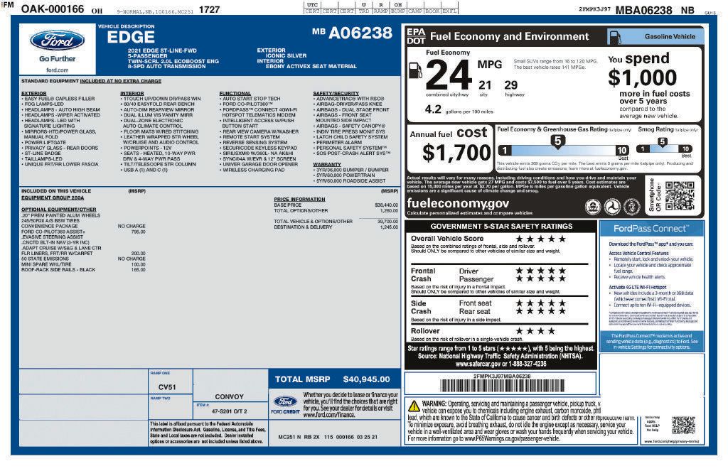 Used 2021 Ford Edge ST-Line FWD image 4