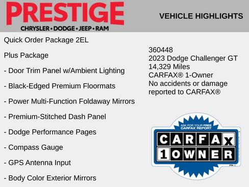 Used 2023 Dodge Challenger GT w/ Plus Package RWD image 2