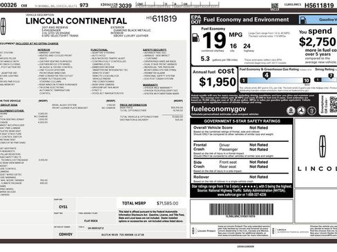 Used 2017 Lincoln Continental Reserve w/ Rear-seat Package image 13