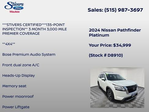 Used 2024 Nissan Pathfinder Platinum AWD/4WD image 16