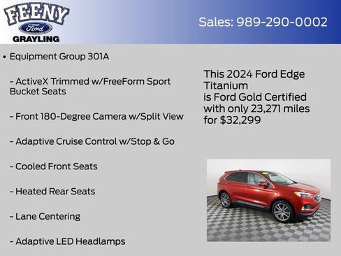 Certified 2024 Ford Edge Titanium w/ Equipment Group 301A image 13