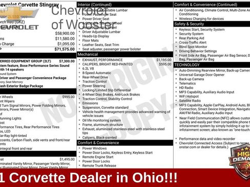 Used 2020 Chevrolet Corvette Stingray Preferred Cpe w/ 2LT Preferred Equipment Group RWD image 1