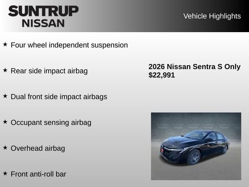 Used 2026 Nissan Sentra S w/ Floor Mat Package FWD image 16