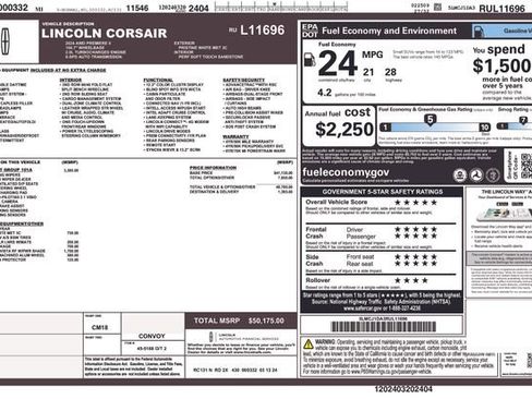 Used 2024 Lincoln Corsair AWD w/ Equipment Group 101A image 36