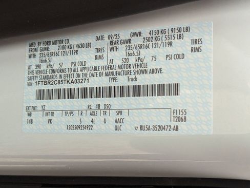 New 2026 Ford Transit 250 T-250 148 Med Rf 9150 GVWR AW image 17