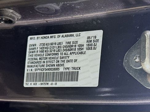 Used 2019 Honda Ridgeline RTL image 35