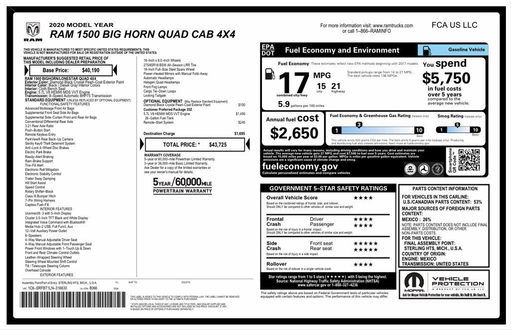 Used 2020 RAM 1500 Big Horn AWD/4WD image 21
