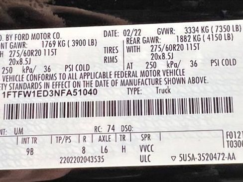 Used 2022 Ford F150 Platinum w/ Equipment Group 701A High image 61