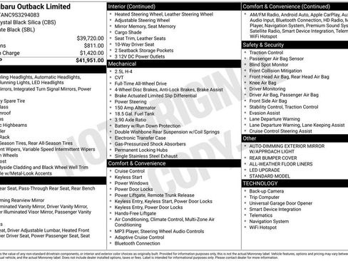 Certified 2025 Subaru Outback Limited image 43