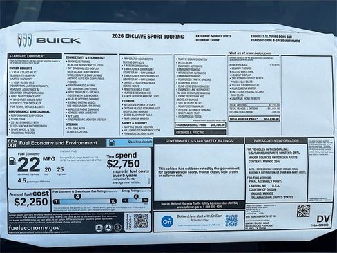 New 2026 Buick Enclave Sport Touring w/ Power Package image 21