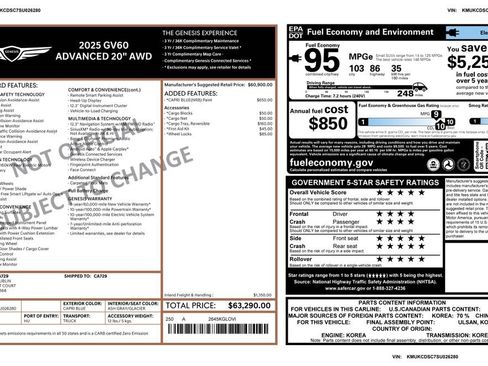 Used 2025 Genesis GV60 Advanced image 3