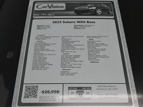 Used 2023 Subaru WRX Base image 36