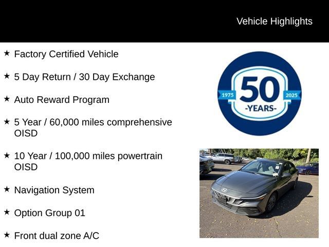 Certified 2024 Hyundai Elantra SEL FWD image 5