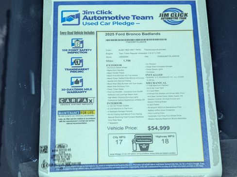 Certified 2025 Ford Bronco Badlands AWD/4WD image 13