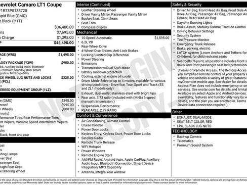 Used 2023 Chevrolet Camaro LT w/ RS Package RWD image 33