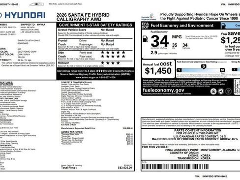 Used 2026 Hyundai Santa Fe Calligraphy AWD/4WD image 4