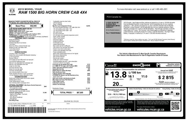 Used 2019 RAM 1500 Big Horn AWD/4WD image 2