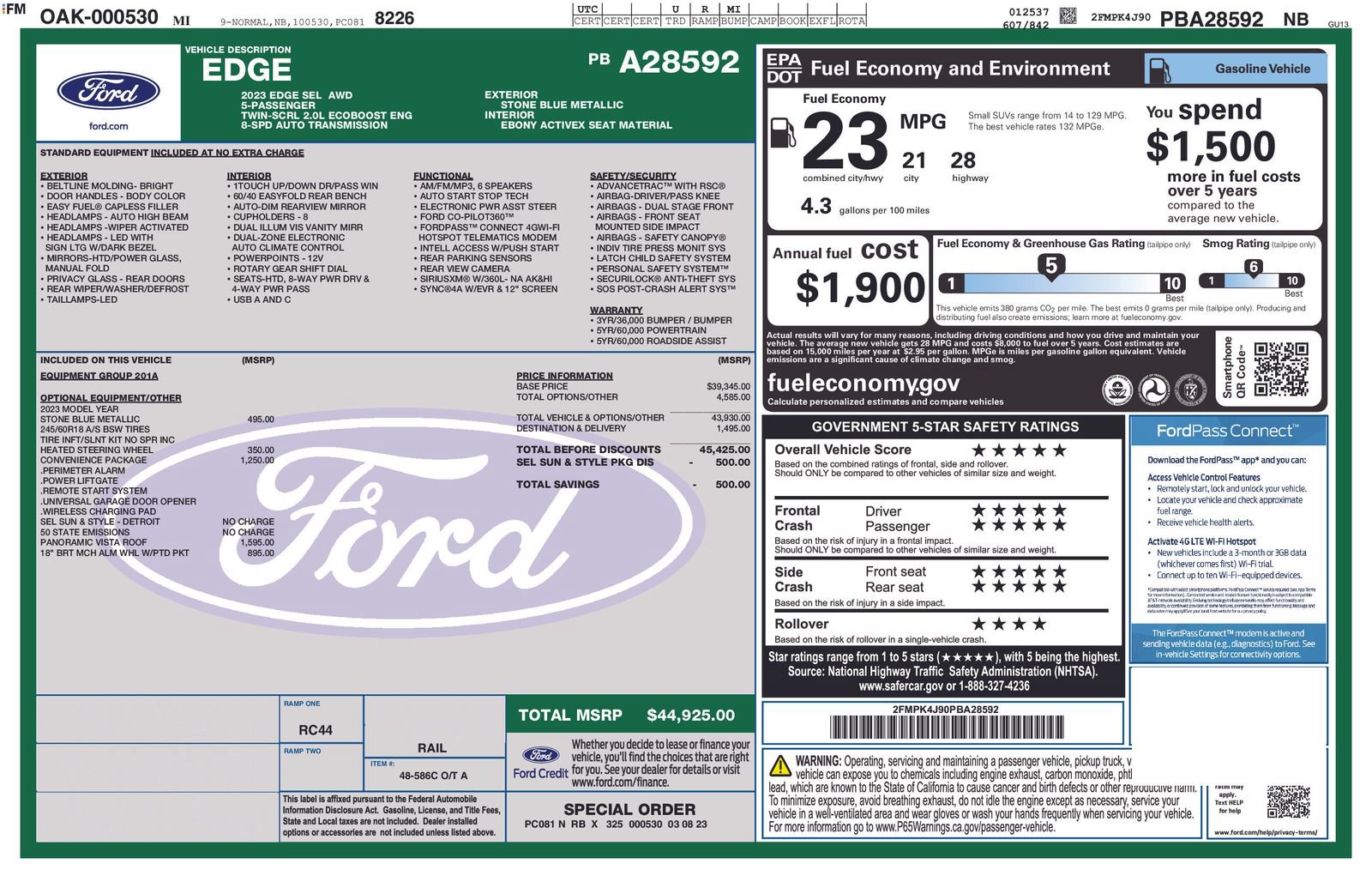 Used 2023 Ford Edge SEL w/ Convenience Package AWD/4WD image 30