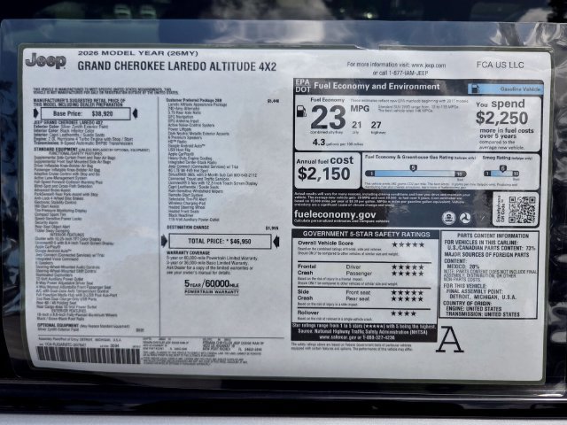 New 2026 Jeep Grand Cherokee Altitude RWD image 3