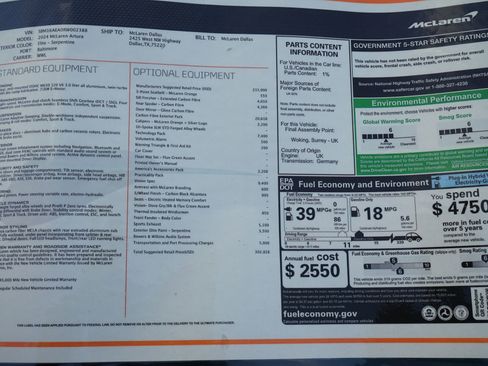 Used 2024 McLaren Artura RWD image 38