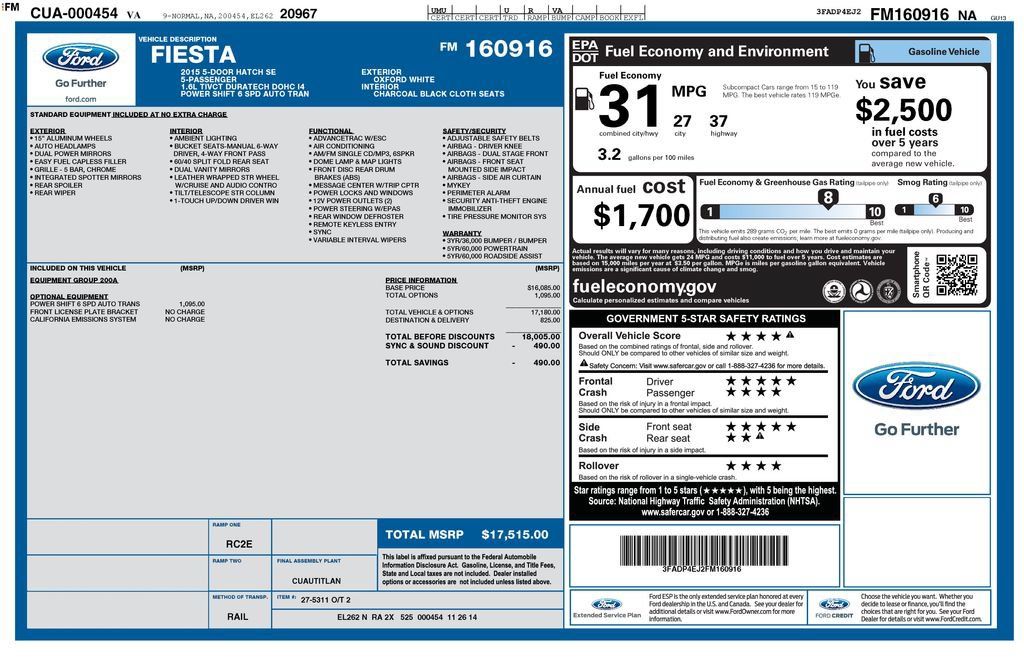 Used 2015 Ford Fiesta SE FWD image 2