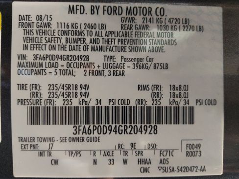 Used 2016 Ford Fusion Titanium AWD/4WD image 33